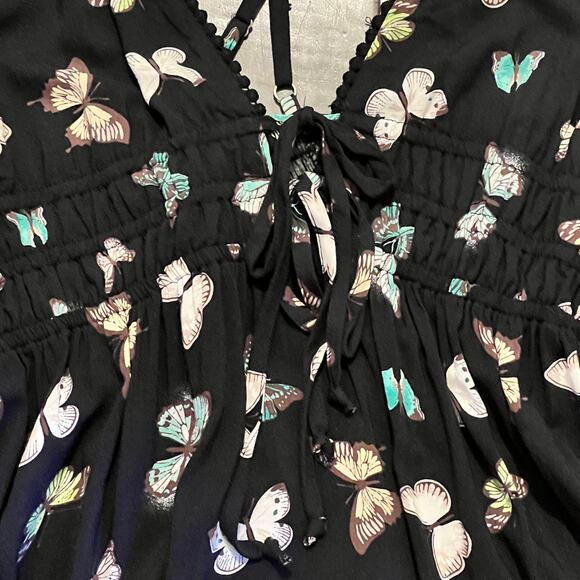 Wild Fable Butterfly Print Sleeveless Fit & Flare Mini Dress Womens Size M Black - Picture 4 of 7